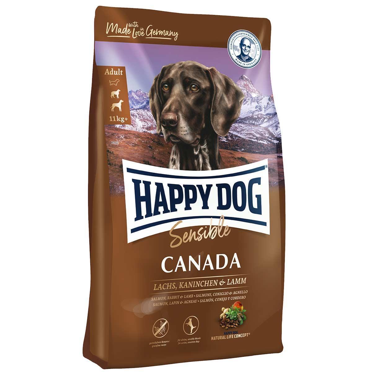 

Сухой корм HAPPY DOG Canada для собак с лососем, кроликом и ягненком, 1 кг