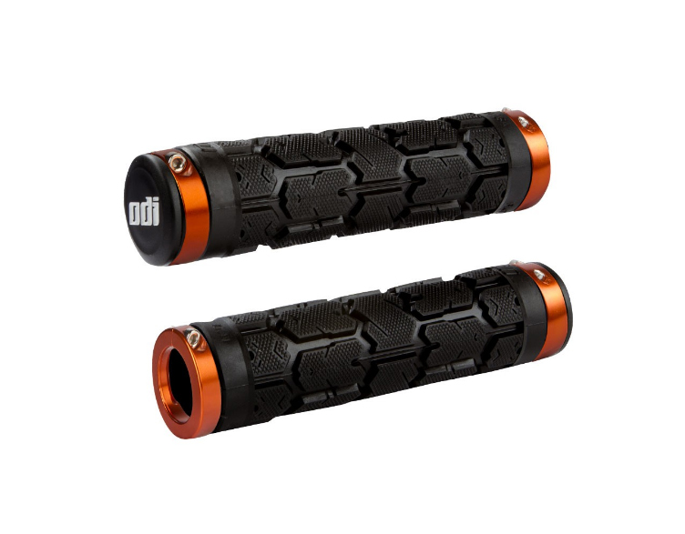 

Грипсы ODI Rogue MTB Lock-On Bonus Pack Black w/Orange Clamps (черные с оранжевыми замками)