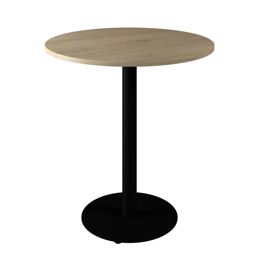 

Обеденный стол Disc table черный ДСП натуральный (600х600х750 мм)