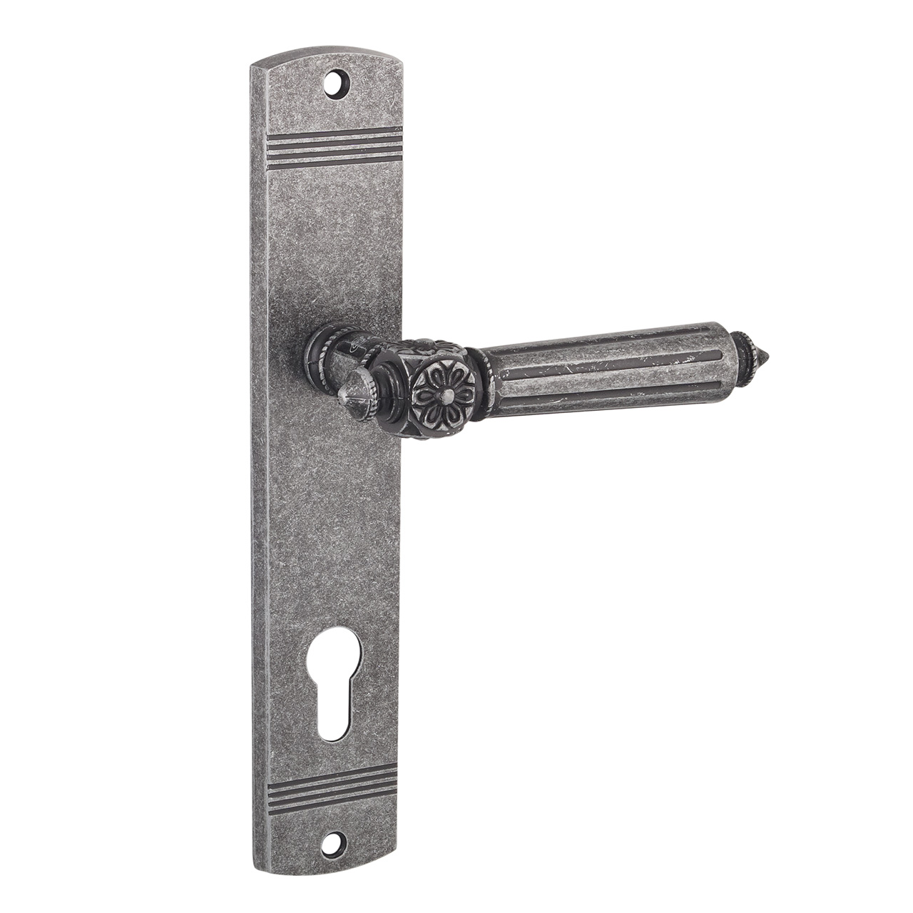 

Ручка на планке под цилиндр (92 мм) SIBA RIMINI мат. античное серебро (Е13 3 84 84 92)