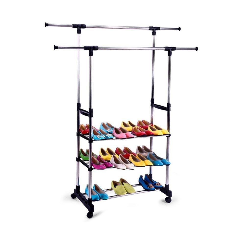 

Вешалка для одежды и обуви Double Pole Clothes Horse телескопическая