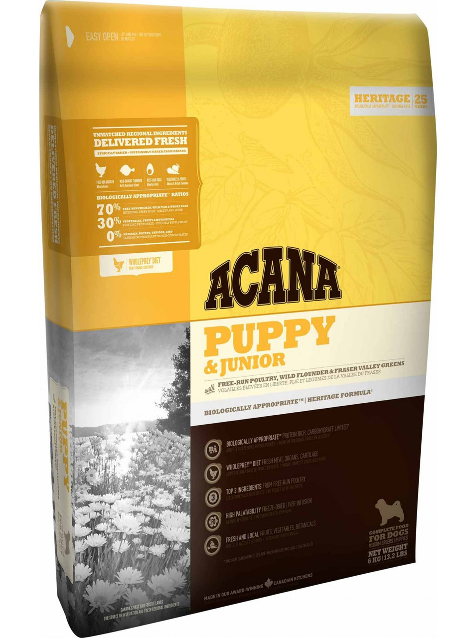 

Сухой корм ACANA Puppy&Junior для щенков средних пород, 11,4 кг