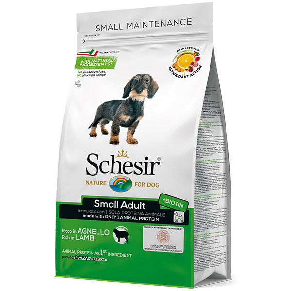 

Сухой корм Schesir Dog Small Adult Lamb ШЕЗИР с ягненком для собак малых пород, 0.8 кг