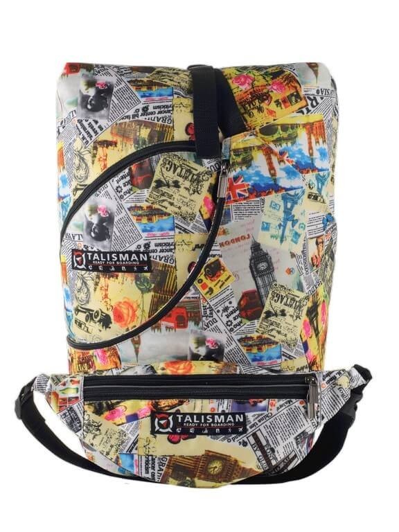 

Рюкзак-трансформер Talisman модель RollTop для ручной клади 40х20х25 см с изменяемым размером до 55х20х25 см + сумка-бананка BigBan