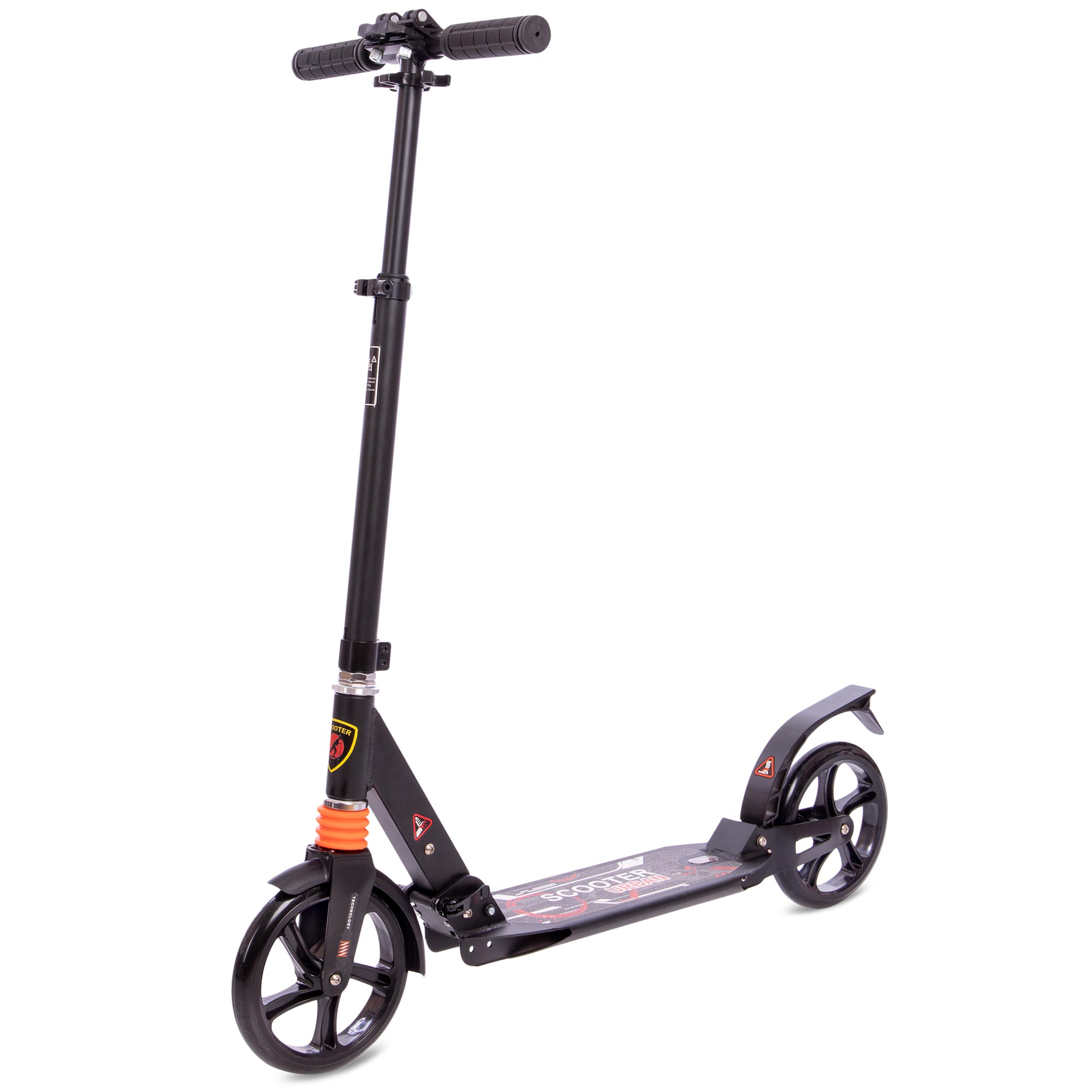 

Самокат для подростков (возраст 10+) d-200мм SCOOTER черный 116-B