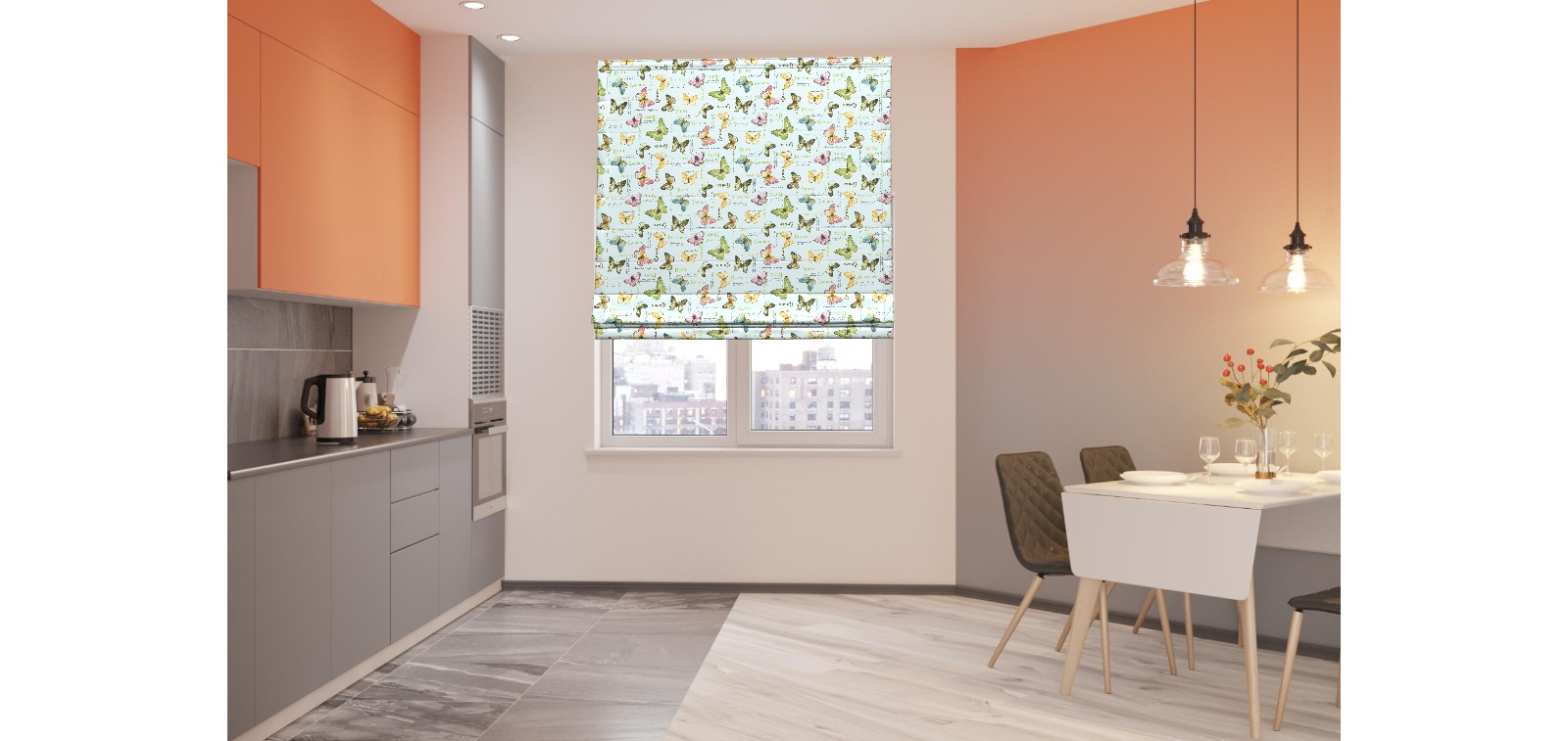 

Римская штора VERNST "Бабочки" 50*160 разноцветный
