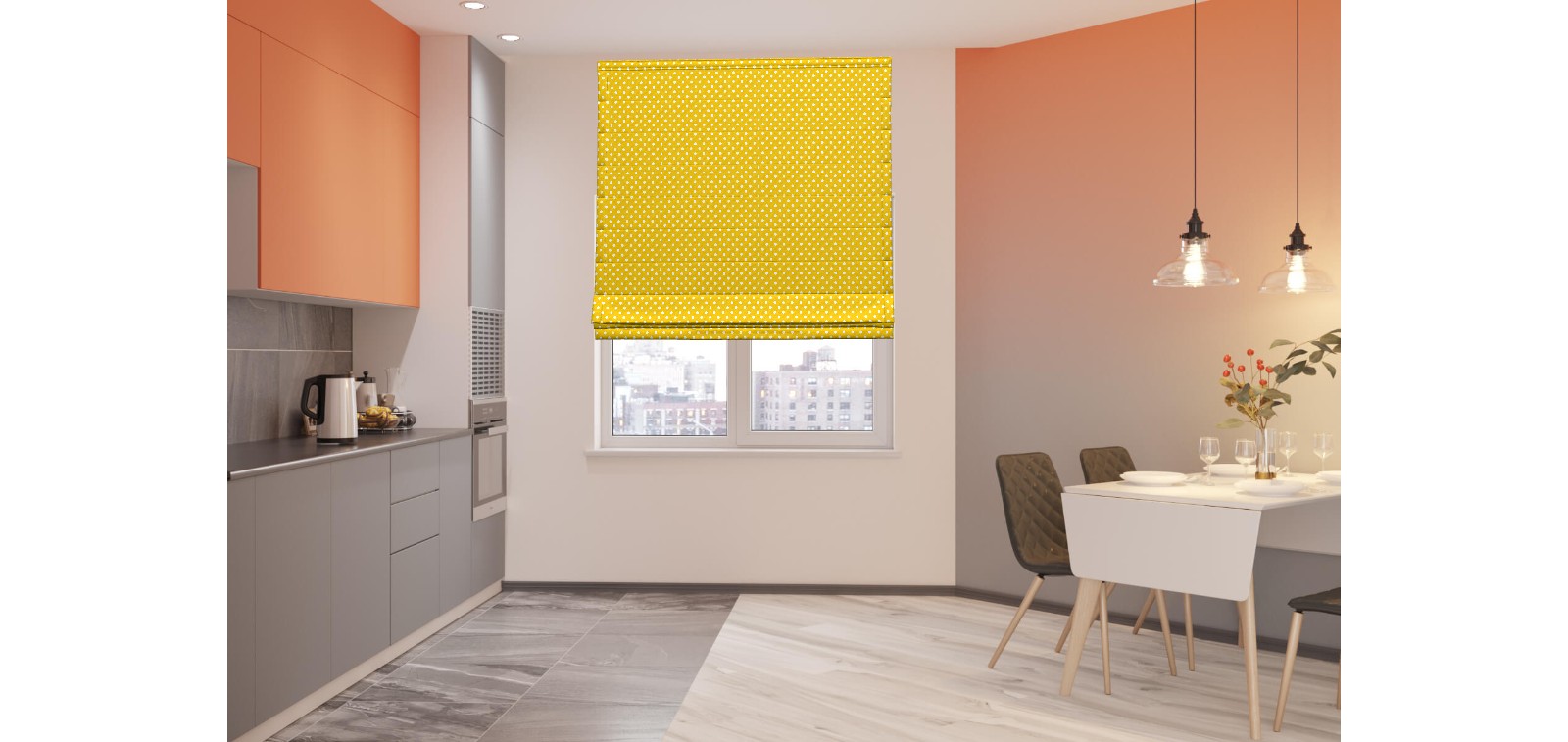

Римская штора VERNST "Горох" 50*160 желтый