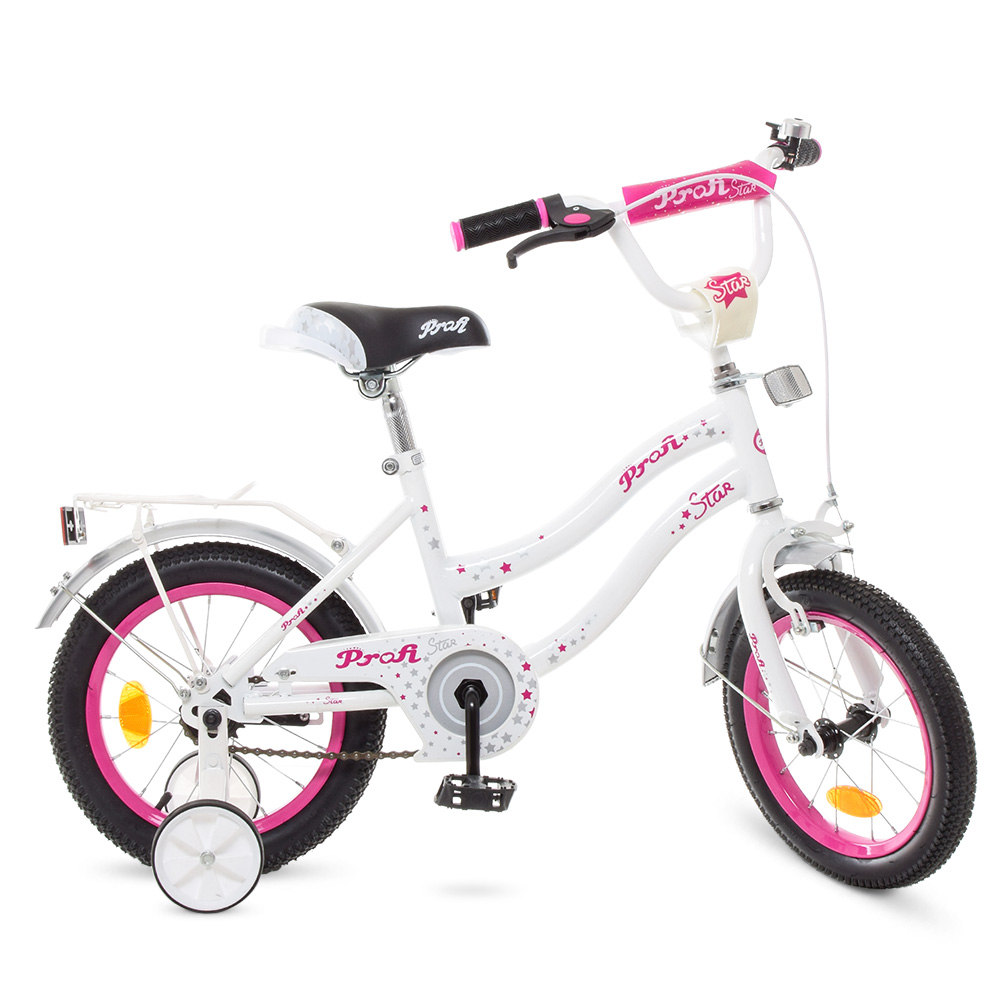 

Велосипед детский трехколесный с дополнительными колесами Profi 14" White/Crimson (Y1494)