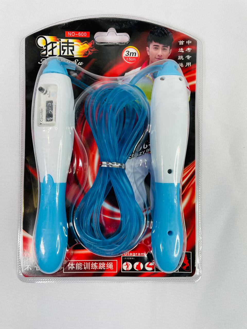 

Скакалка для кроссфита скоростная со счетчиком Bavarsport PVC 2,75 м Синий