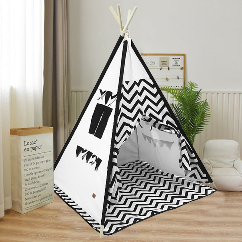 

Детская игровая палатка-вигвам Littledovу RT-SJQ Черный зигзаг