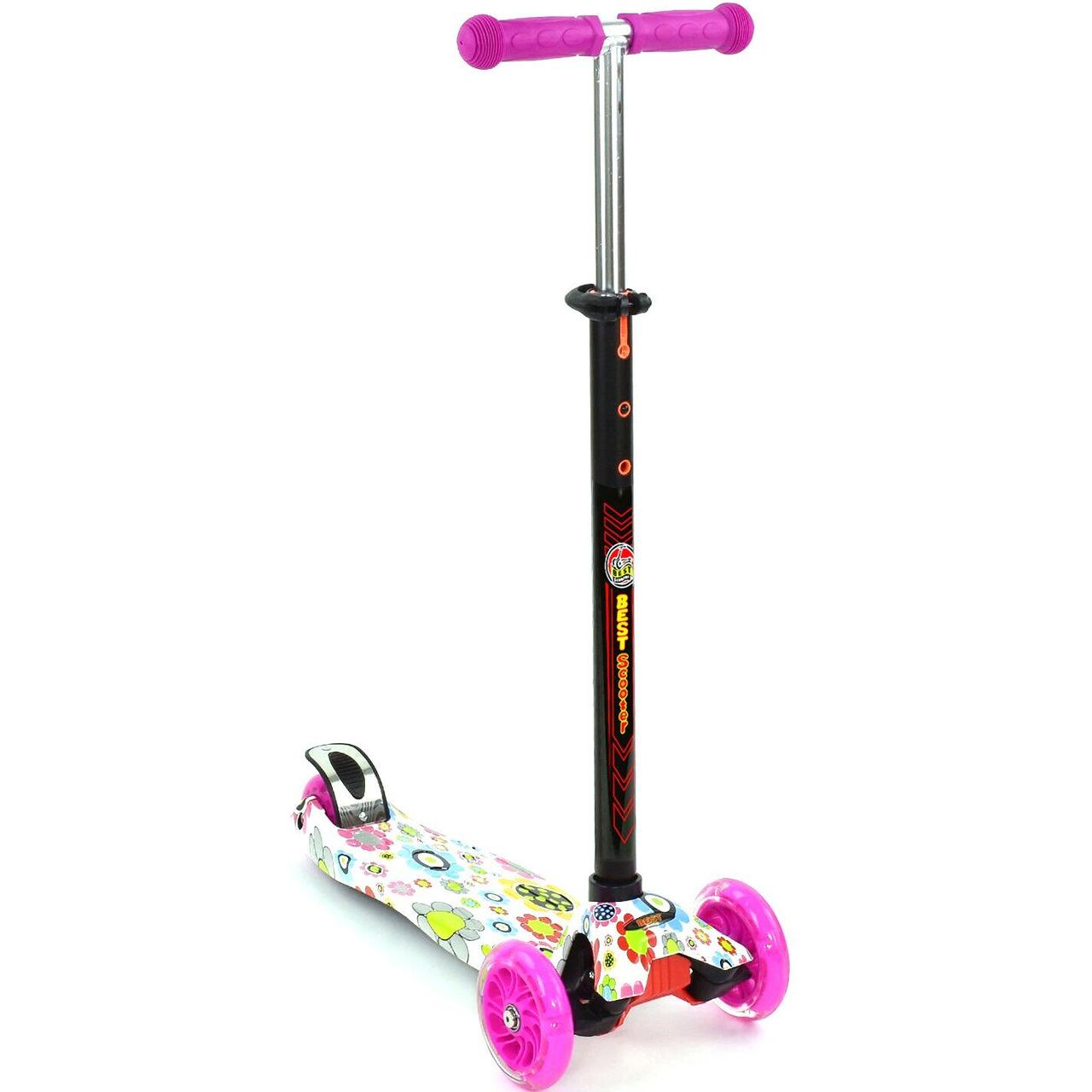 

Трехколесный самокат Best Scooter MAXI Розовый в цветочки (А24660 / 779-1309)
