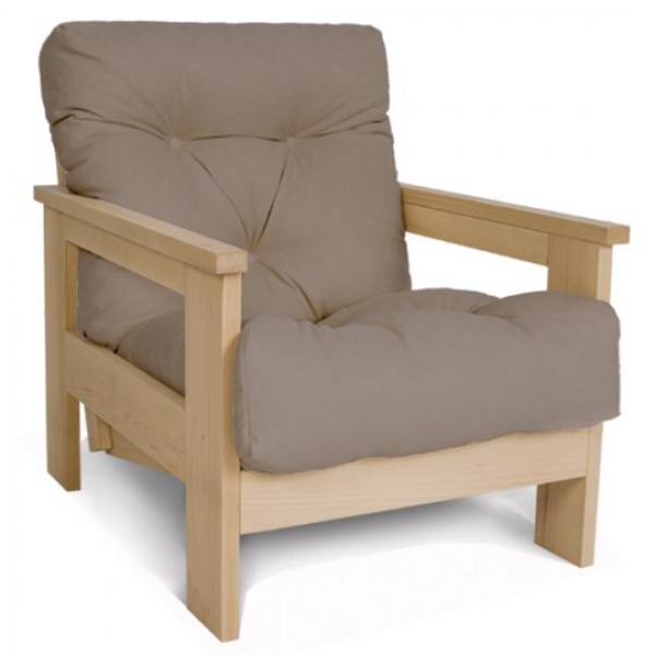 

Кресло в гостиную деревянное из массива бука Mexico Woodman цвет без покрытия/бежевый