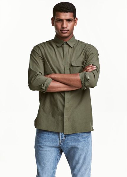 

Рубашка H&M S хаки (1095-048)