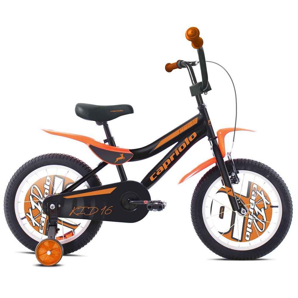 

Дитячий велосипед Capriolo Kid 16” – 2020 - Чорно-оранжевий