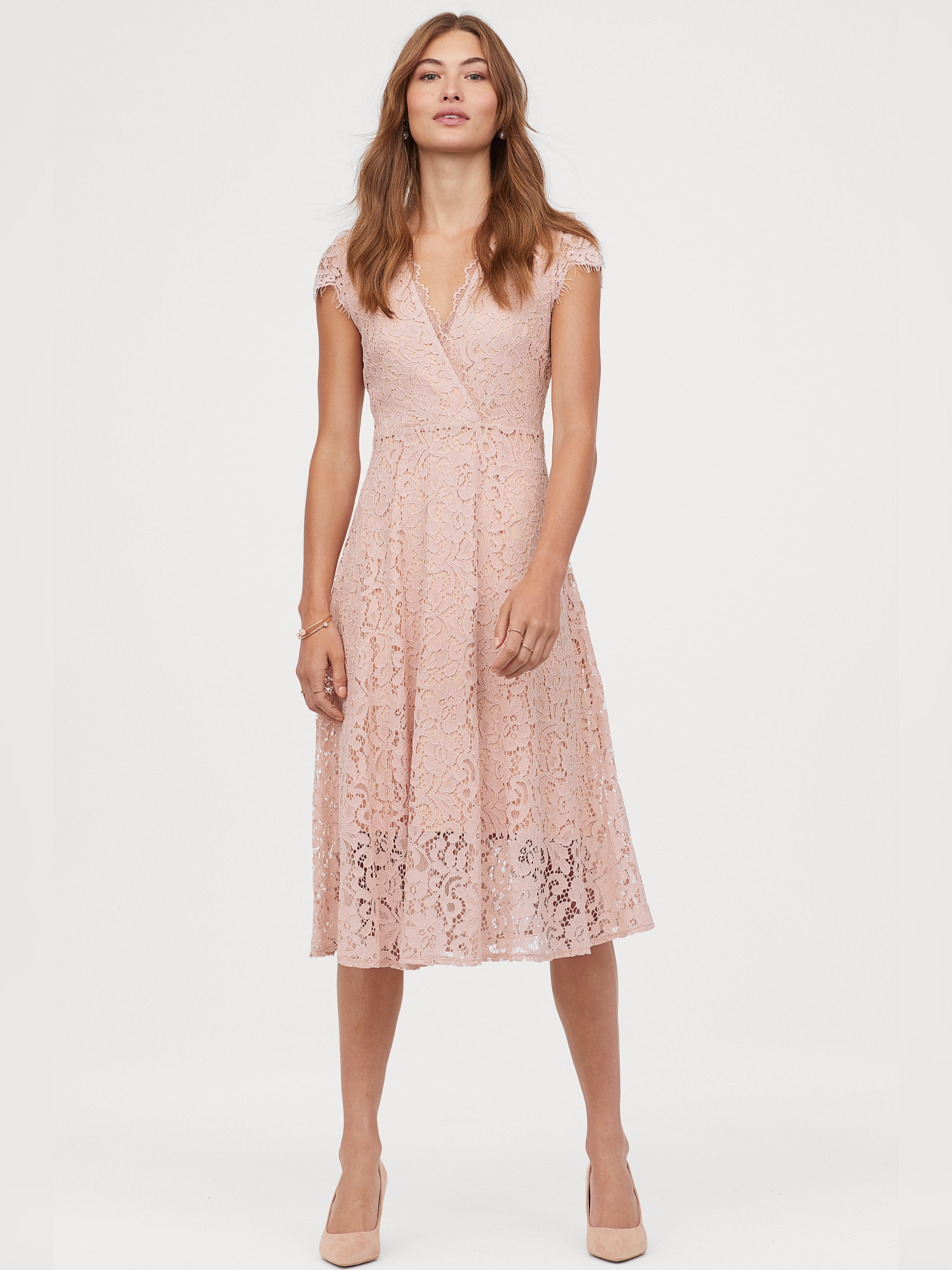 

Платье H&M 060755876 38 Пудровое с бежевым