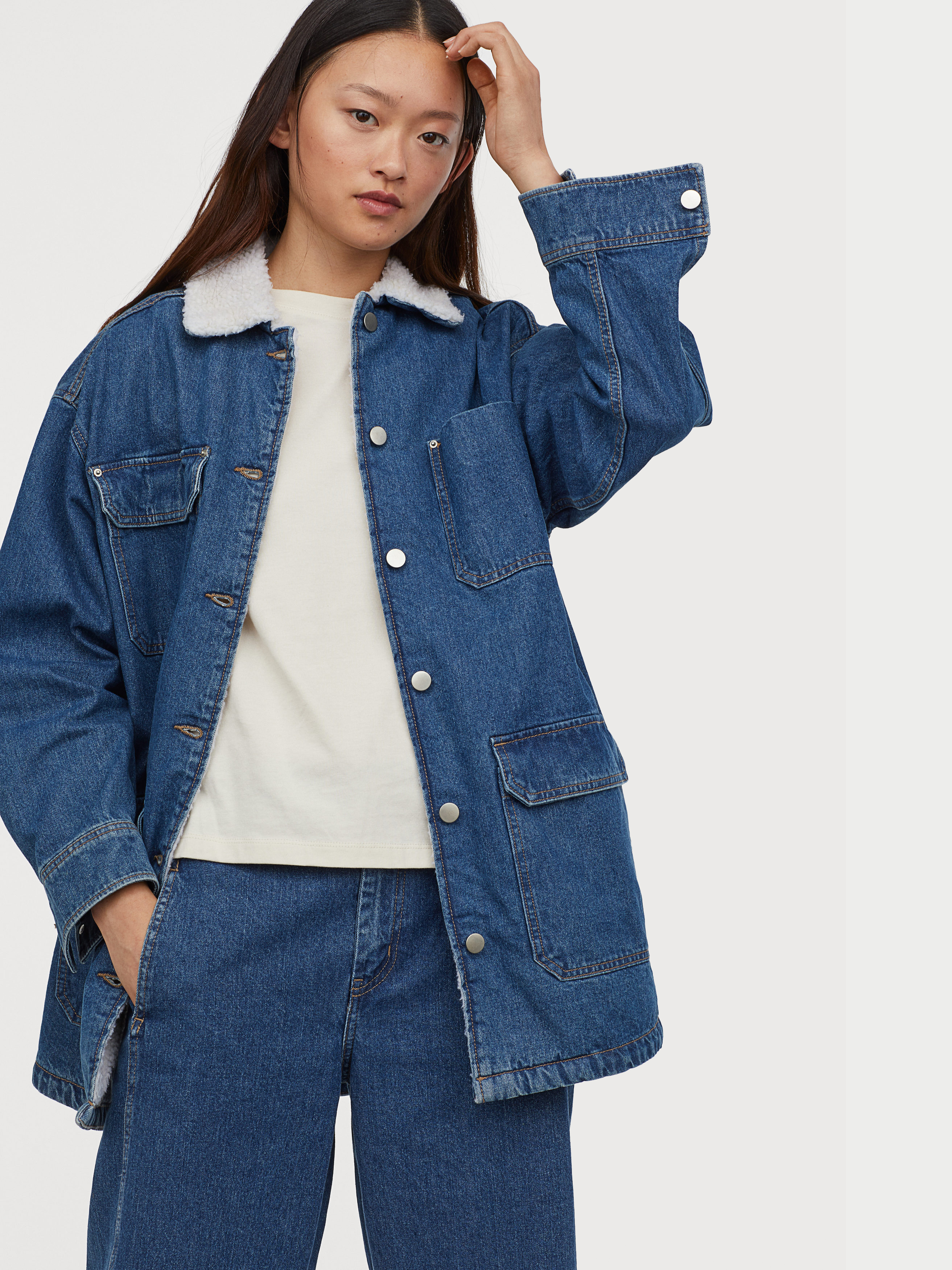 

Джинсовая куртка H&M 060783709_blue S Синяя