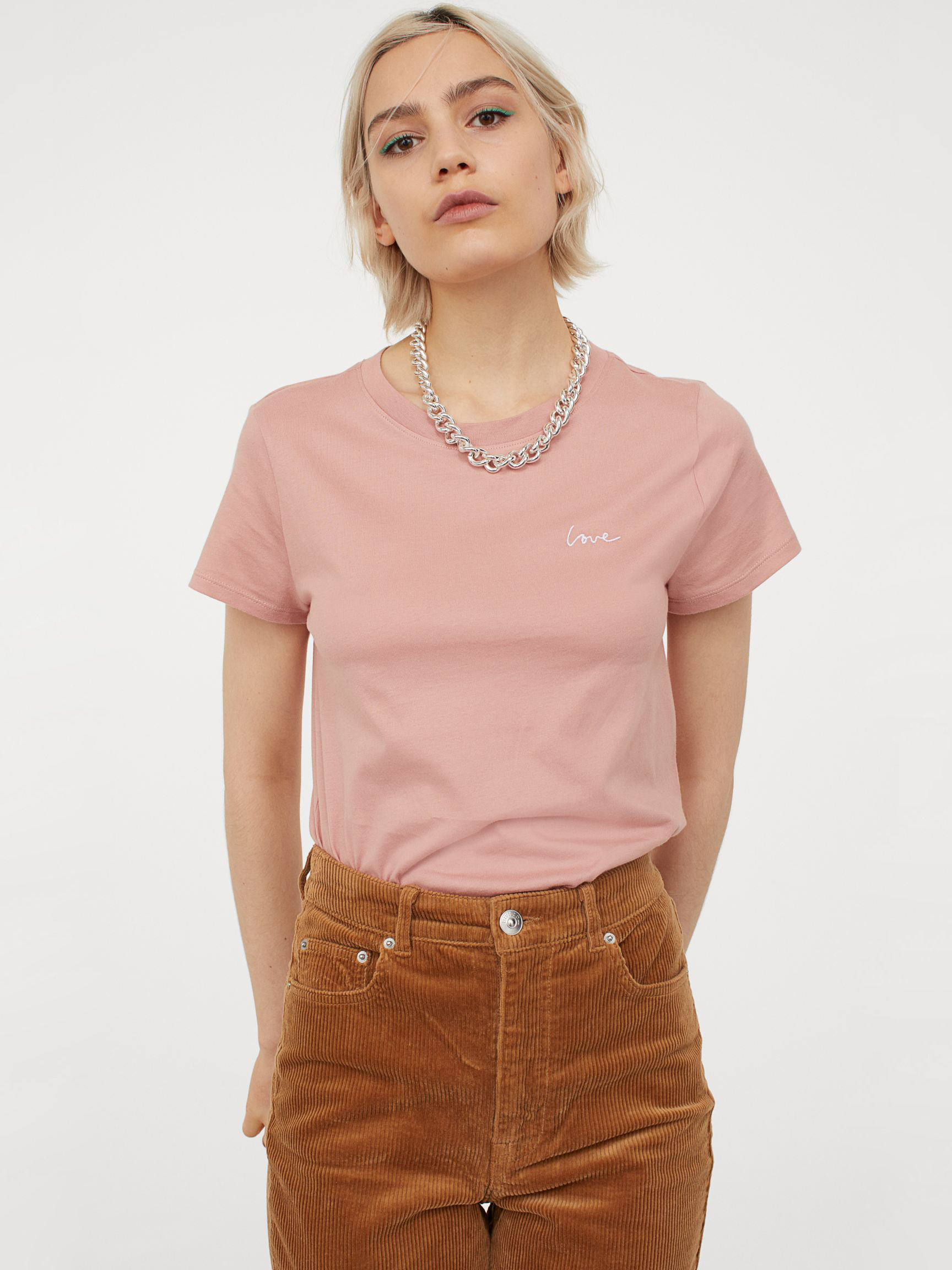 

Футболка H&M 060717490_pudra M Пудра