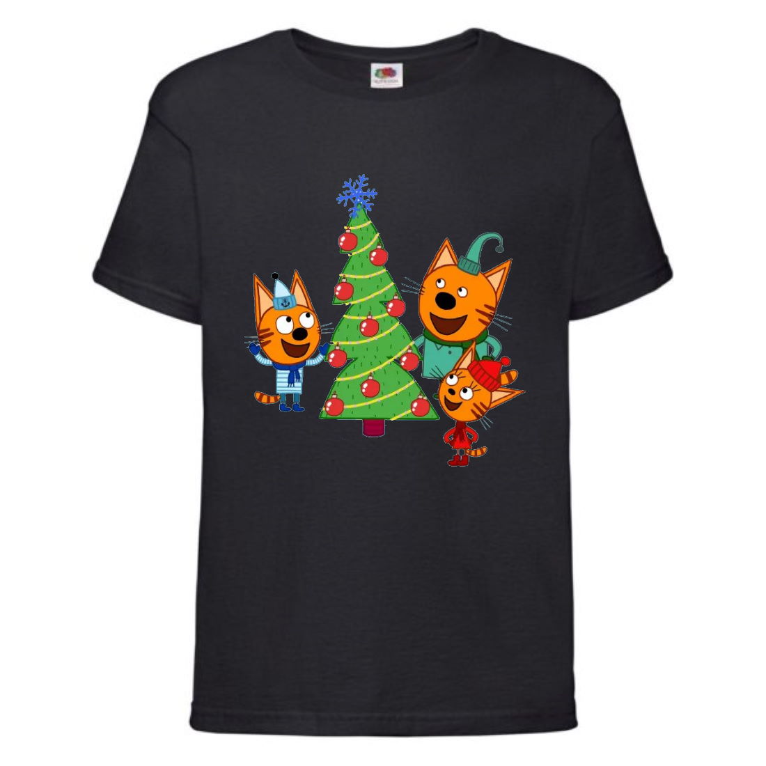

Футболка детская Три Кота 3 (Three Cats 3 TC blc 3) черная 104 см