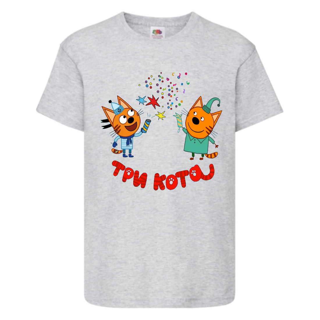

Футболка детская Три Кота 02 (Three Cats 02 TC gr 02) серая 104 см