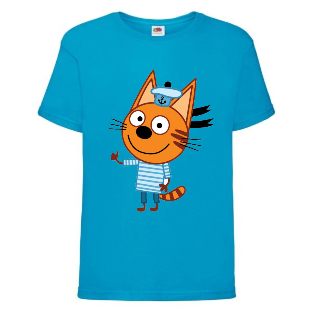 

Футболка детская Три Кота 8 (Three Cats 8 TC blu 8) синяя 116 см
