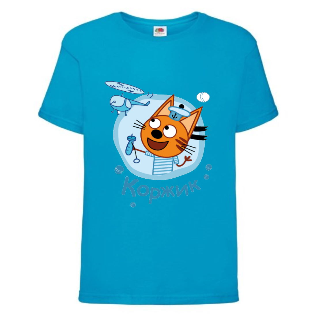 

Футболка детская Три Кота 9 (Three Cats 9 TC blu 9) синяя 116 см