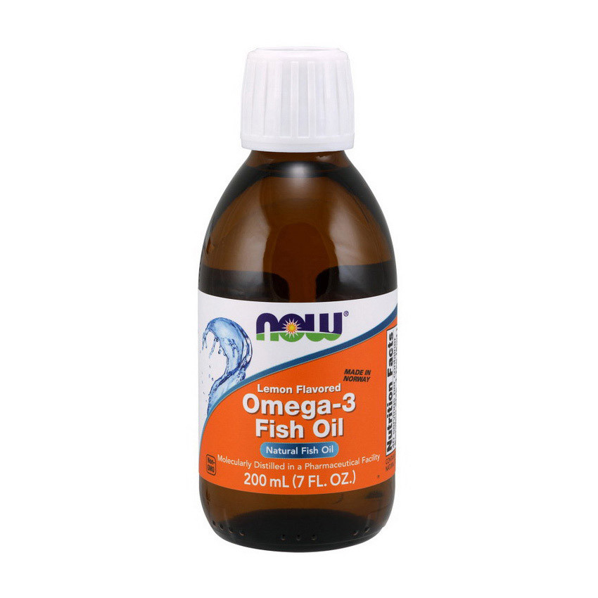 

Омега 3 рыбий жир жирные кислоты жидкость Now Foods Omega-3 Fish Oil (200 ml, lemon)