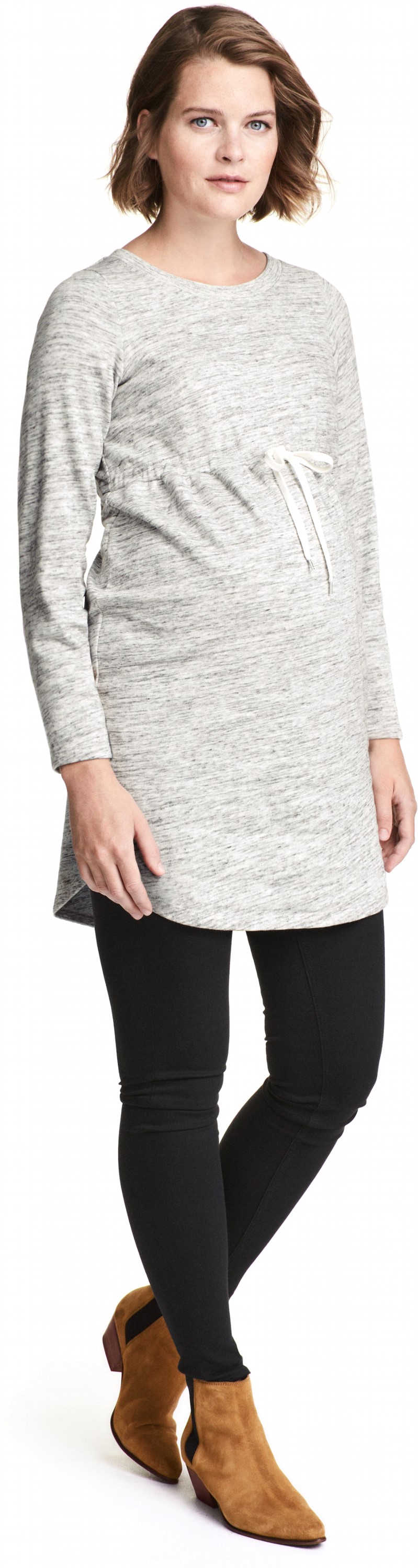 

Туника H&M 04VUF44 XS Светло-серая меланж