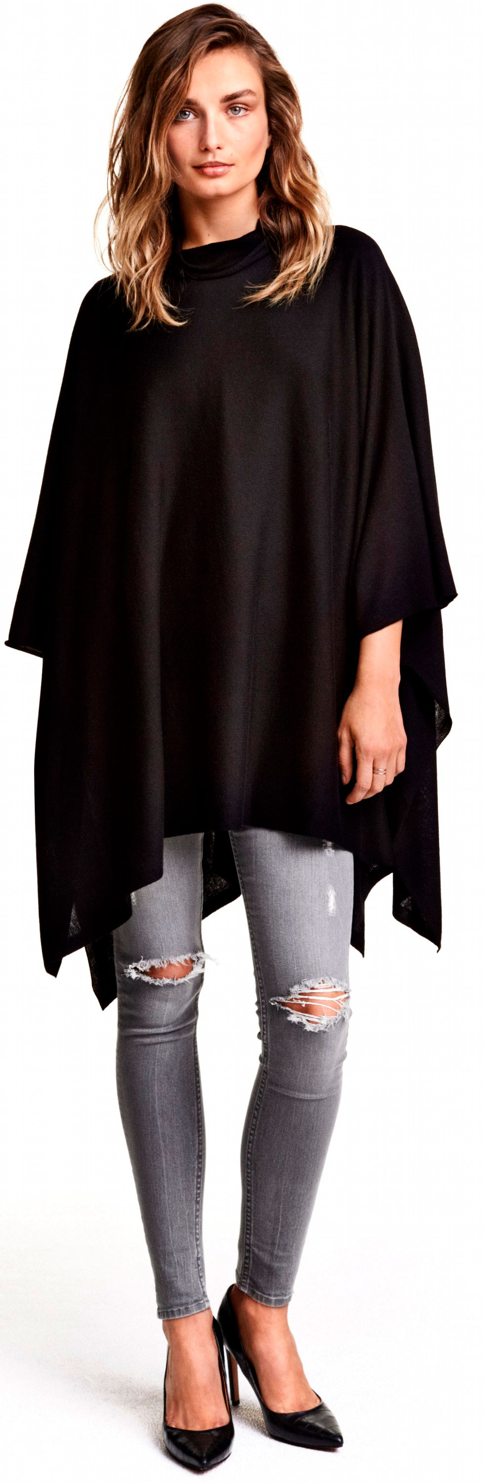 

Пончо H&M 311FQ42 One size Черное