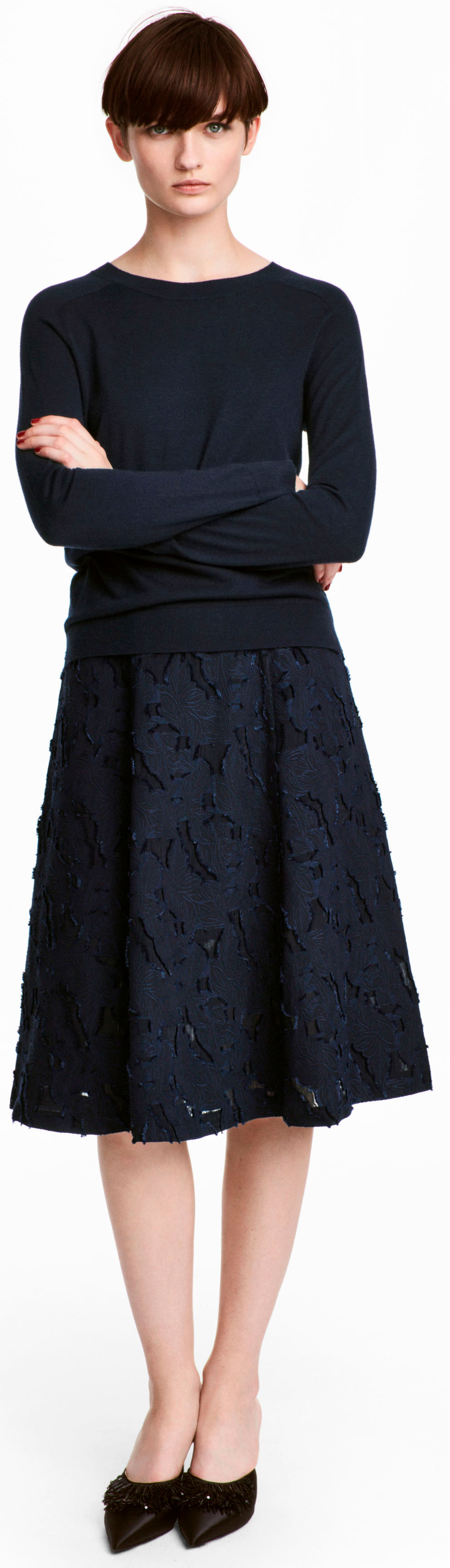 

Юбка H&M 05VQK06 32 Темно-синяя