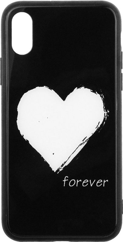 

Панель TOTO Glass Fashionable Case для Apple iPhone Xs White Heart on Black