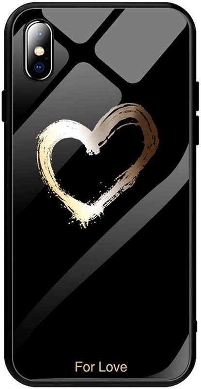 

Панель TOTO Glass Fashionable Case для Apple iPhone X Heart on Black