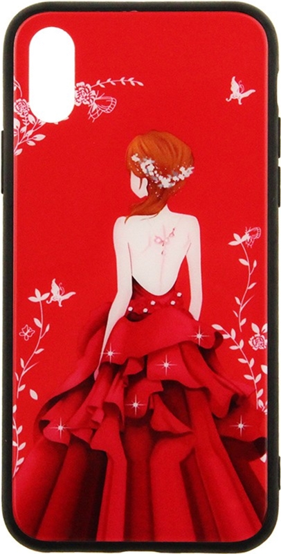 

Панель TOTO Glass Fashionable Case для Apple iPhone Xs Red Dress Girl