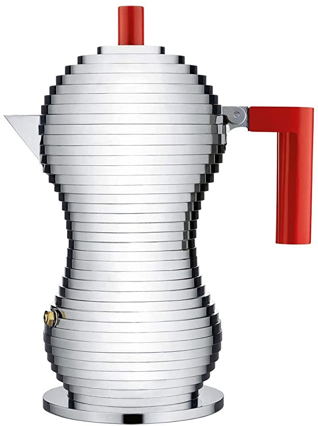 

Кофеварка Alessi Pulcina 300 мл 20х12х26 см Металик/Красный MDL02/6RFM