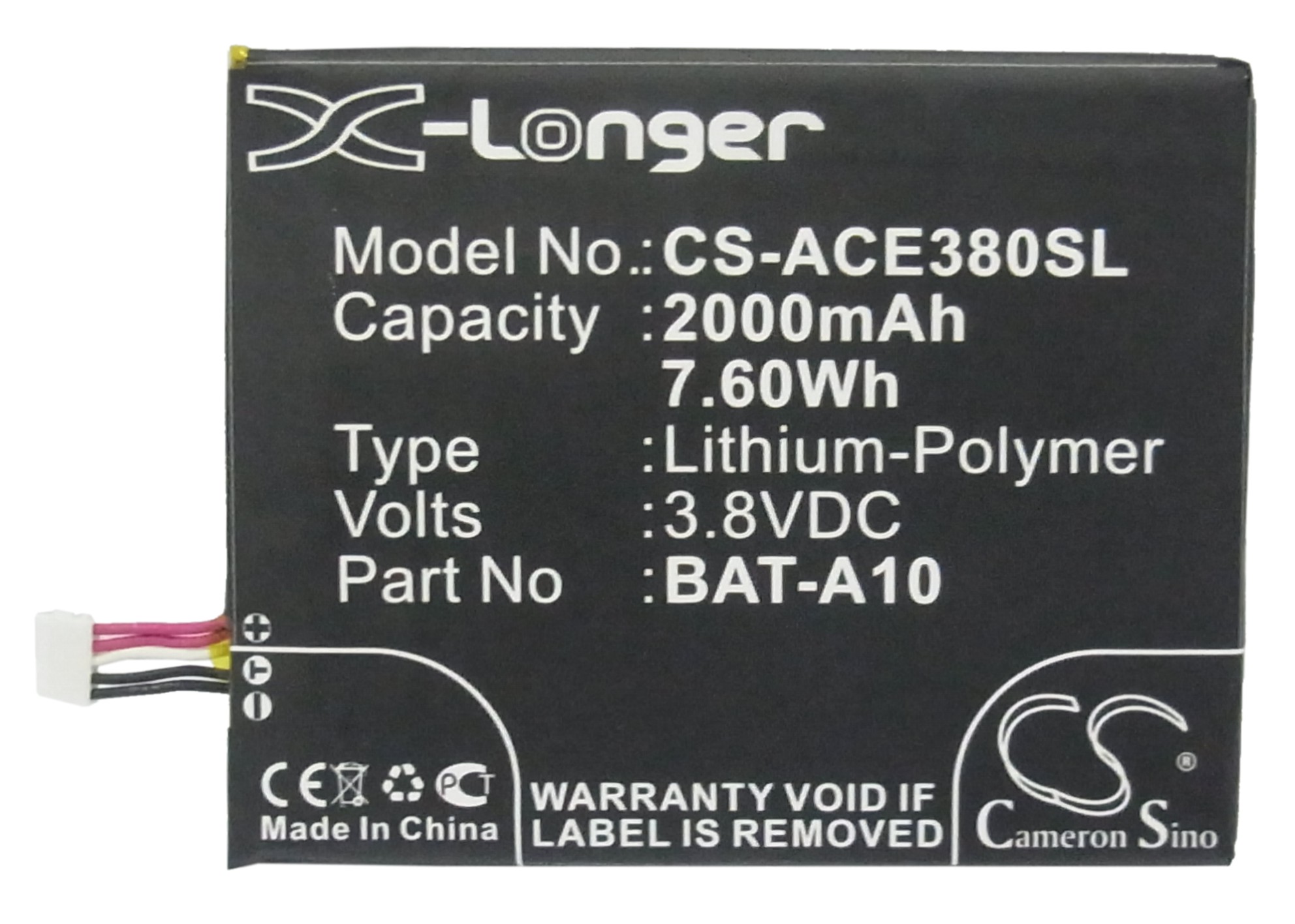 

Аккумулятор для Acer BAT-A10 2000 mAh Cameron Sino