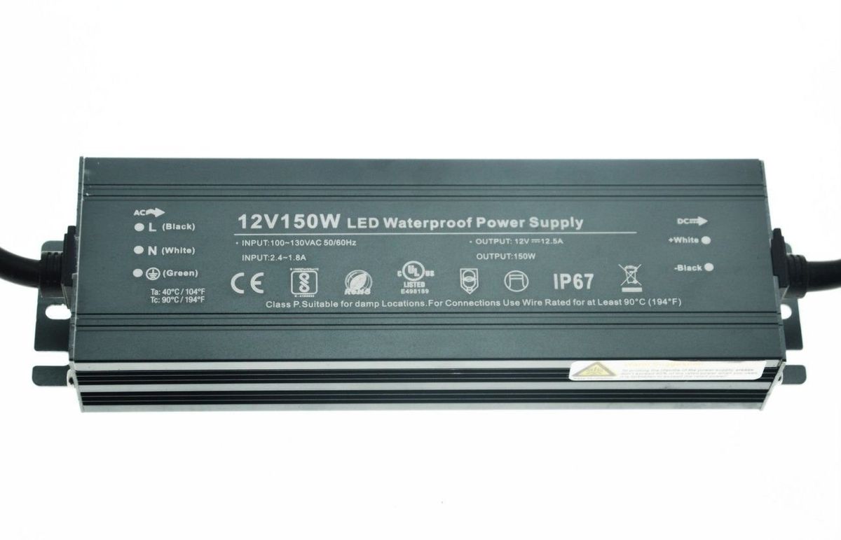 

Блок питания импульсный PROLUM (L) Slim 150W 12V (IP67, 12,5А) Series "WPS"