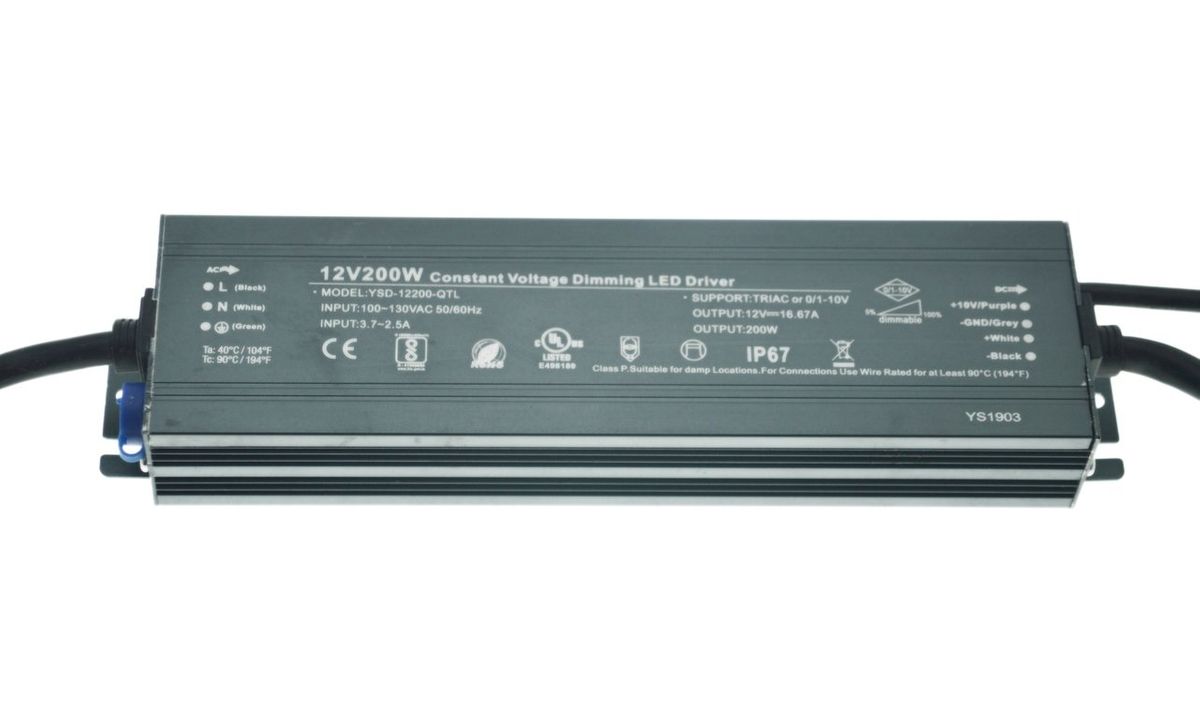 

Блок питания импульсный PROLUM Slim 200W 12V (IP67, 16,7А) Series "WPS"