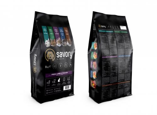 

Сухой корм для кастрированных котов Savory со свежим мясом ягненка и курицы 8 кг