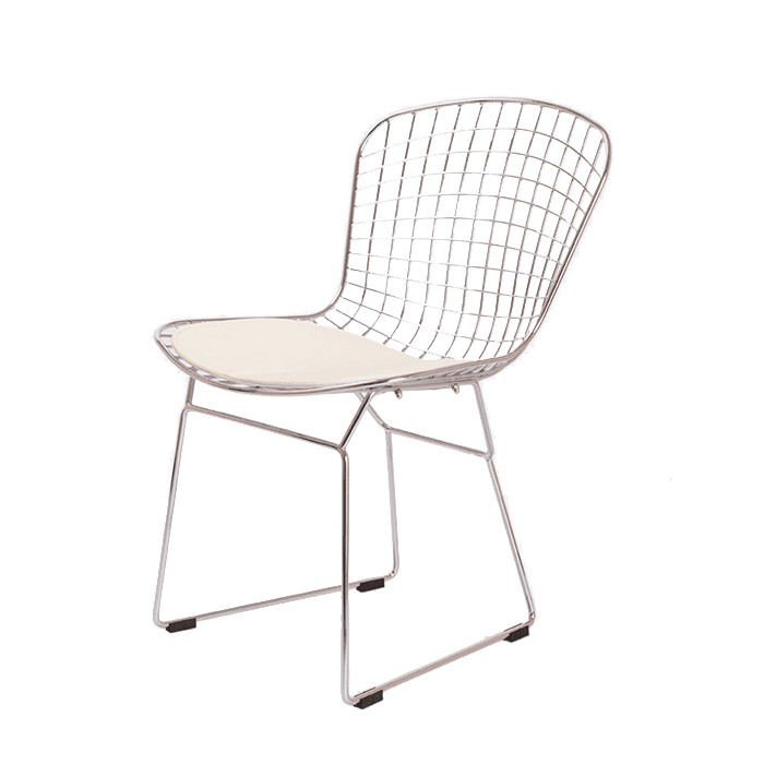 

Стул CoolArt Bertoia Chair (черный хромированный+ подушка) белый, черный