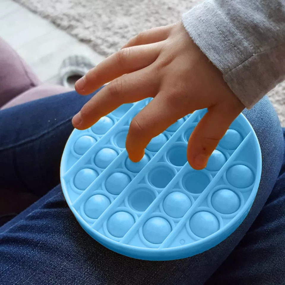 

Сенсорная игрушка антистресс Push Bubble Pop It пузырьки Круг Голубой (PI-9542921)