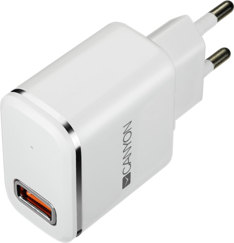 

Сетевое зарядное устройство Canyon USB + встроенный кабель Lightning 2.1А White (CNE-CHA043WS)