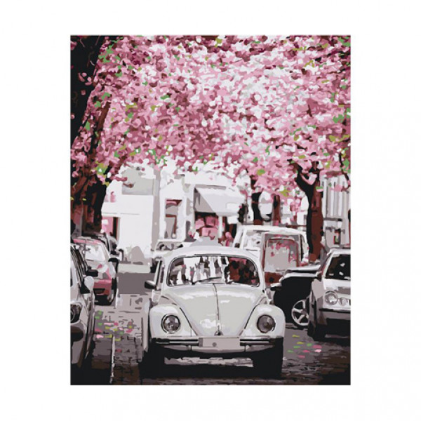 

Набір для розпису по номерах. Міський пейзаж "Volkswagen Beetle" 40*50см *