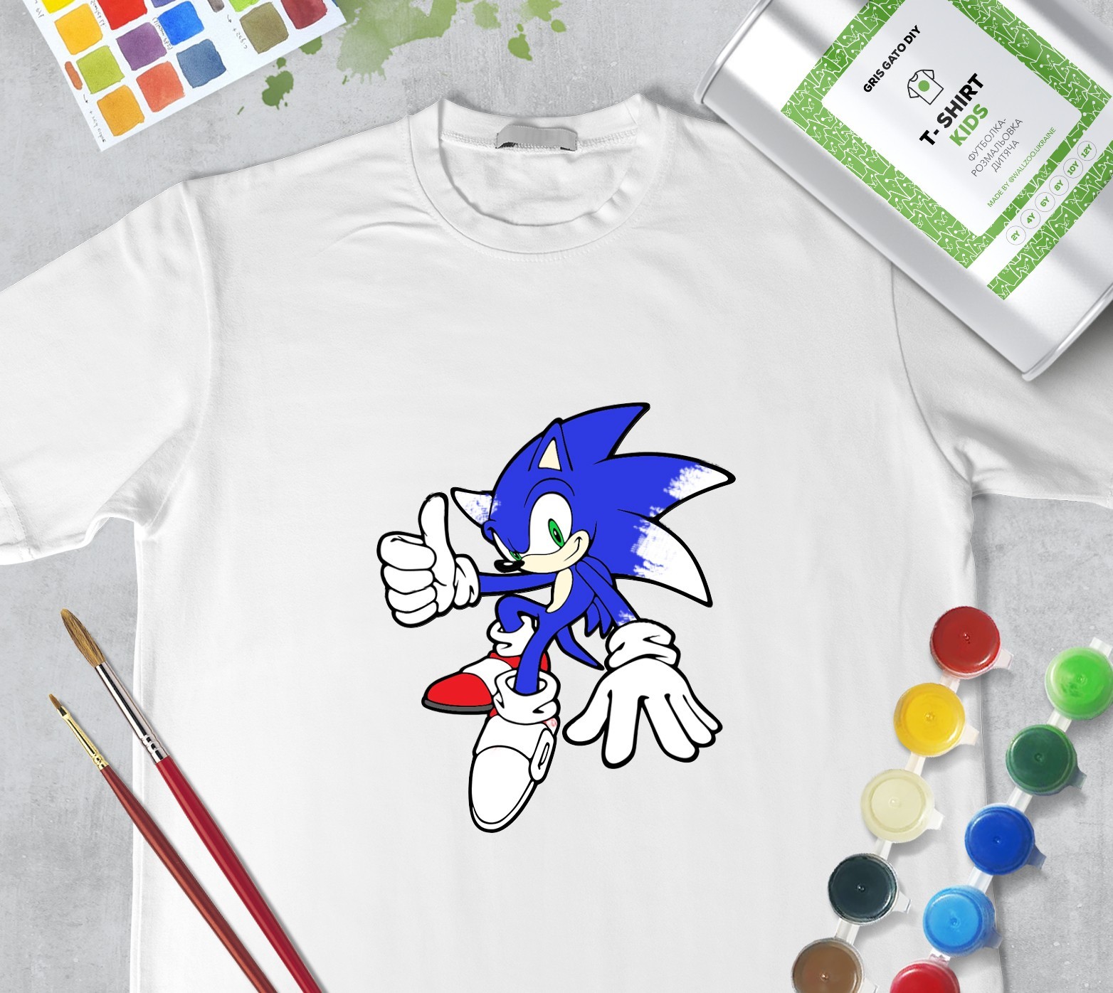 

Набор для рисования для девочек "Соник Бум" Sonic Boom" Футболка-раскраска белая (+краски и 2 кисточки) WallZoo 128 рост 7-8 лет