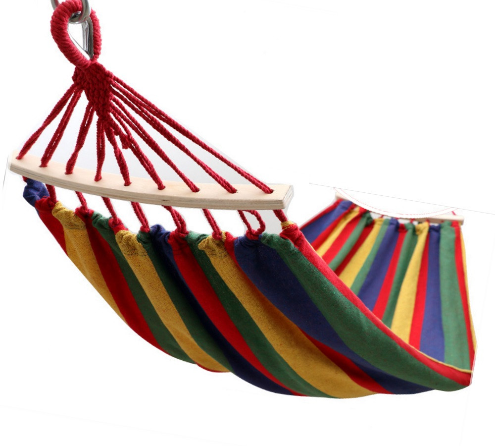 

Мексиканский тканевый гамак с деревянной перекладиной подвесной 200х80 см для туризма и дачи