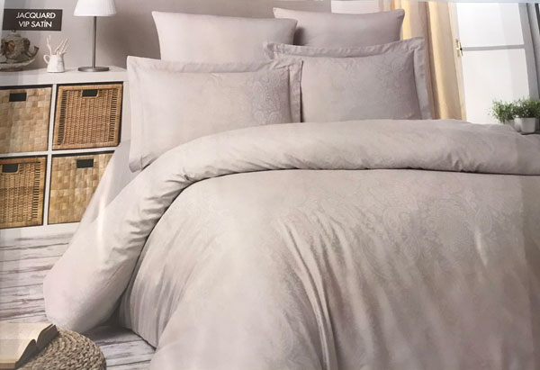 

Постельное белье Saheser Jacquard Vip Satin Acik Gri евро (Bur)