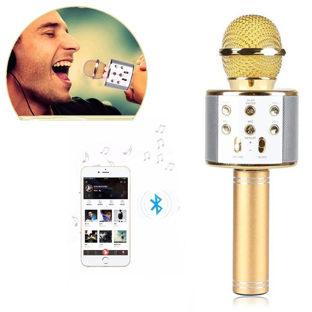 

Беспроводной bluetooth караоке микрофон WSTER 858 Gold (pr000388-А460)