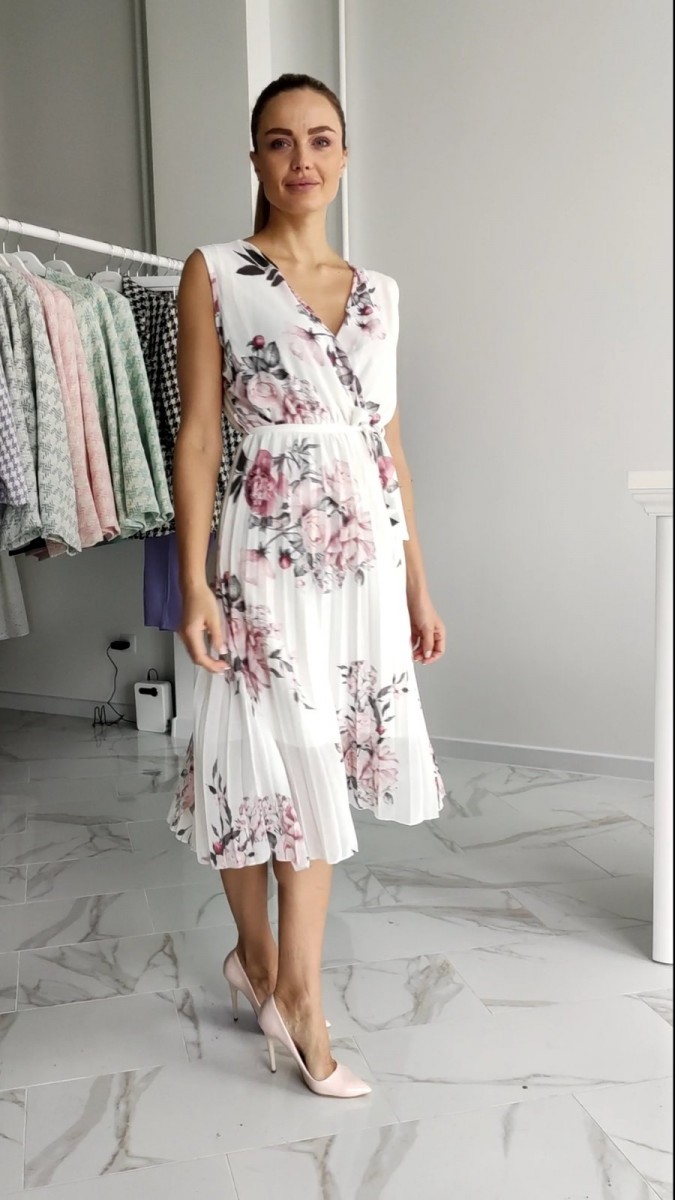 

Летнее шифоновое платье без рукавов best L/XL белый 43443959