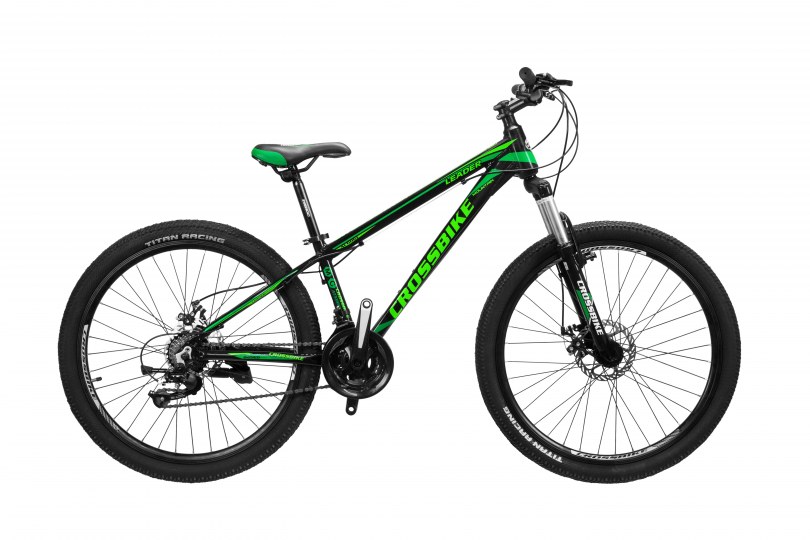 

Велосипед CrossBike Leader 26" 13" Черный-Зеленый