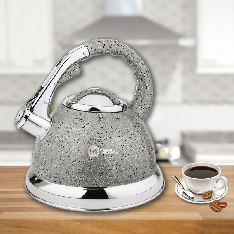 

Чайник со свистком для плиты Higher Kitchen ZP-021 с керамичным покрытием из нержавеющей стали Объем 3.5л Серый