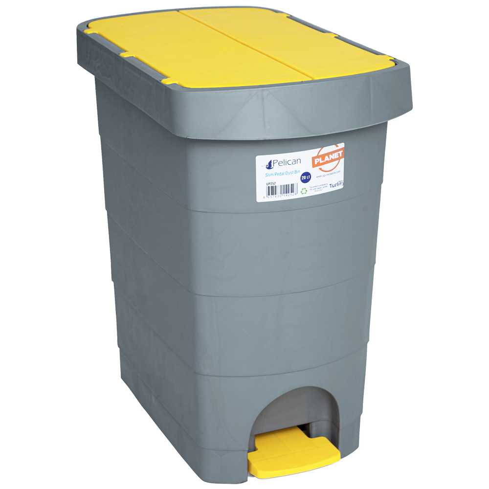 

Ведро с педалью Planet Pelican 20 л серо-желтое