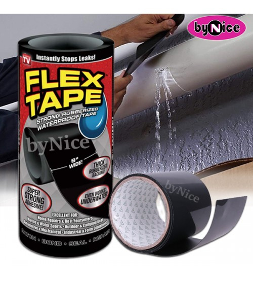 

Водонепроницаемая сверхпрочная изоляционная лента скотч Flex Tape 20 см, Черная